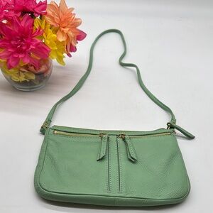Fossil Mint Green Leather Crossbody Bag FP8049